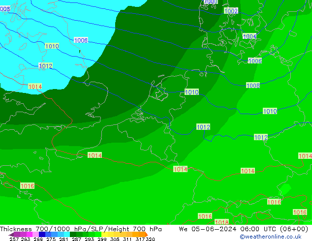 Thck 700-1000 hPa ECMWF  05.06.2024 06 UTC