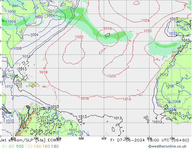 Jet stream/SLP ECMWF Fr 07.06.2024 18 UTC