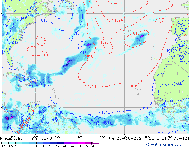 Precipitation ECMWF We 05.06.2024 18 UTC