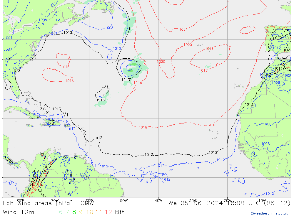 High wind areas ECMWF  05.06.2024 18 UTC