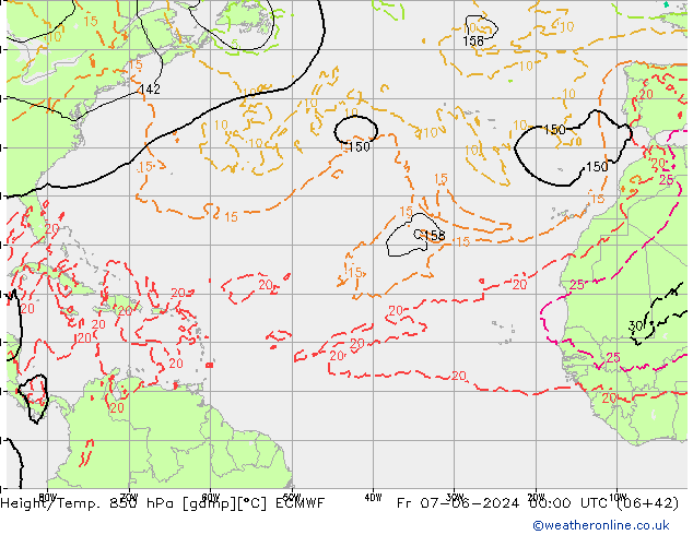 Z500/Rain (+SLP)/Z850 ECMWF Pá 07.06.2024 00 UTC