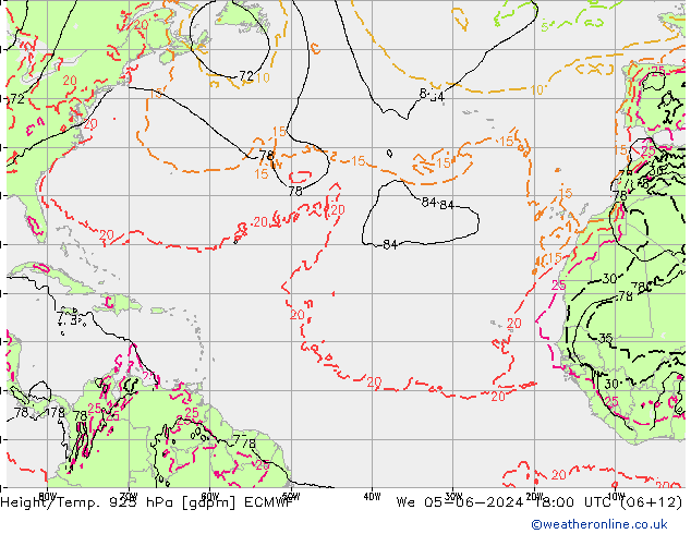 Height/Temp. 925 hPa ECMWF  05.06.2024 18 UTC