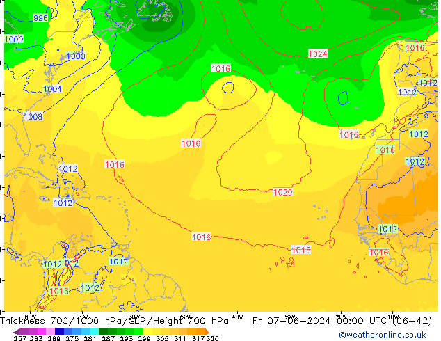 Thck 700-1000 hPa ECMWF ven 07.06.2024 00 UTC