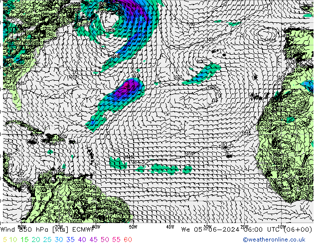 Wind 850 hPa ECMWF We 05.06.2024 06 UTC