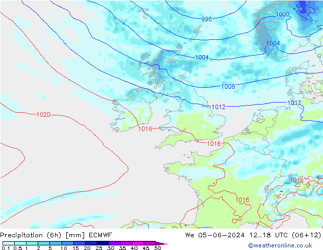 Z500/Rain (+SLP)/Z850 ECMWF mié 05.06.2024 18 UTC