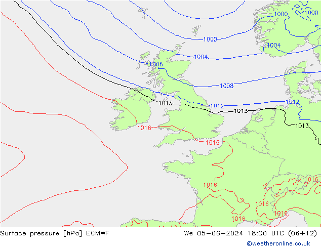 ciśnienie ECMWF śro. 05.06.2024 18 UTC