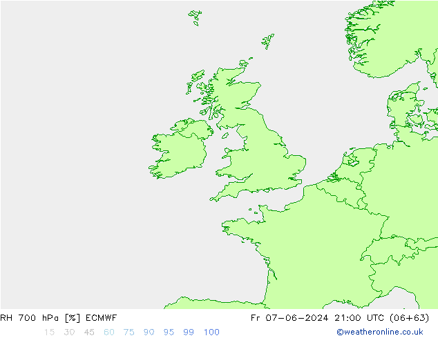 RH 700 hPa ECMWF Fr 07.06.2024 21 UTC