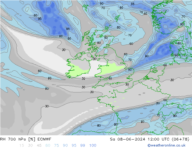 RV 700 hPa ECMWF za 08.06.2024 12 UTC