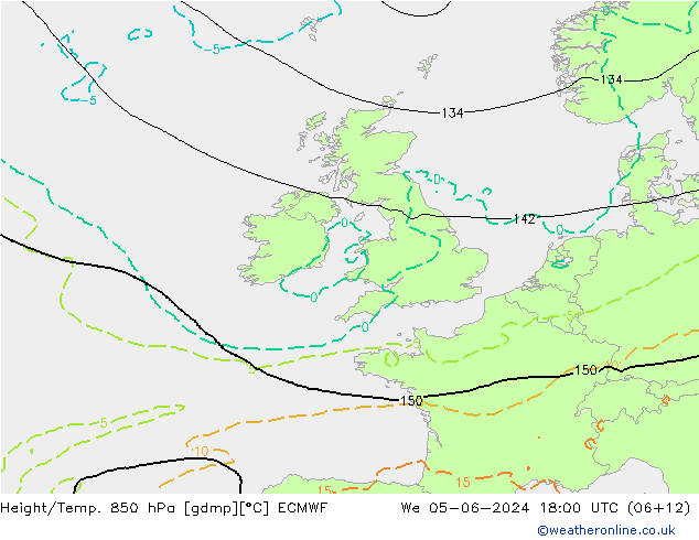 Z500/Rain (+SLP)/Z850 ECMWF mié 05.06.2024 18 UTC