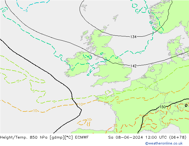 Z500/Regen(+SLP)/Z850 ECMWF za 08.06.2024 12 UTC