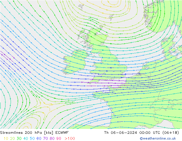 Rüzgar 200 hPa ECMWF Per 06.06.2024 00 UTC