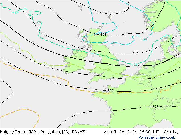 Z500/Rain (+SLP)/Z850 ECMWF mié 05.06.2024 18 UTC