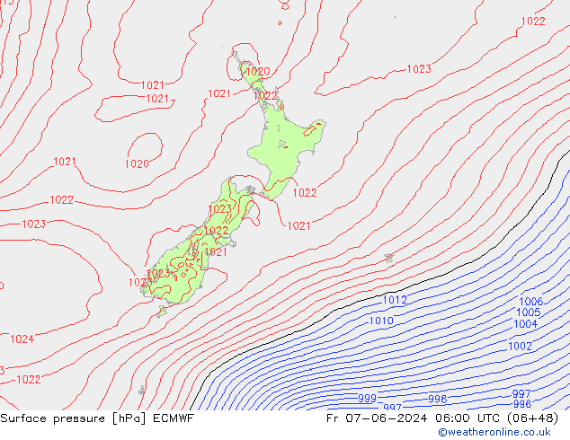 Surface pressure ECMWF Fr 07.06.2024 06 UTC