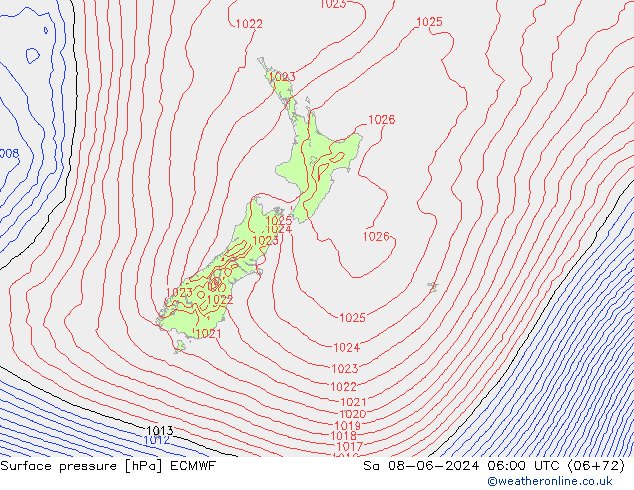 Yer basıncı ECMWF Cts 08.06.2024 06 UTC