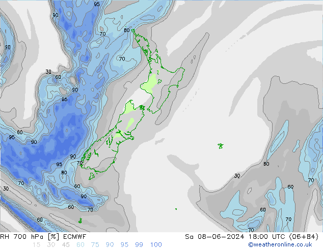 RH 700 hPa ECMWF  08.06.2024 18 UTC