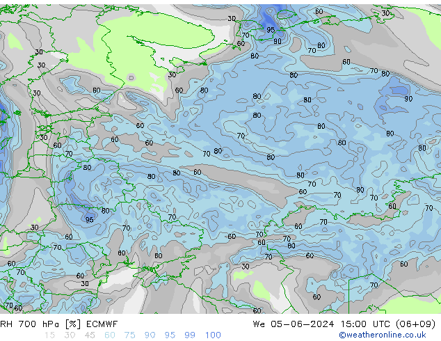 RH 700 hPa ECMWF We 05.06.2024 15 UTC