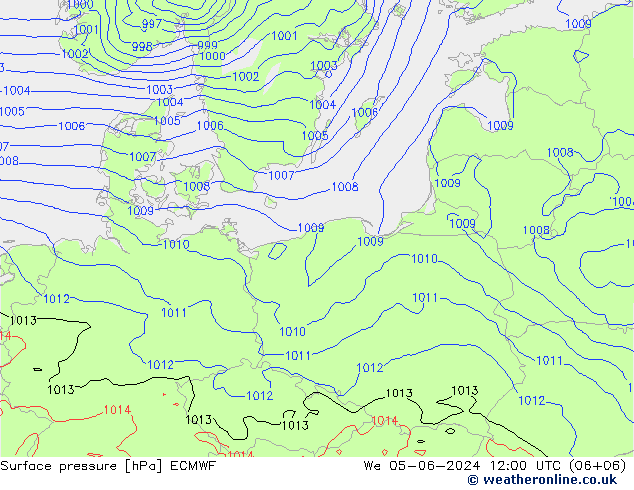 pressão do solo ECMWF Qua 05.06.2024 12 UTC