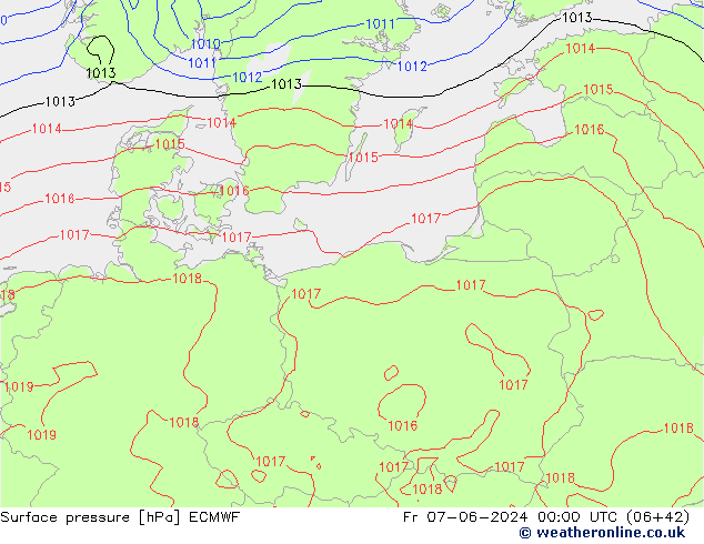 Yer basıncı ECMWF Cu 07.06.2024 00 UTC