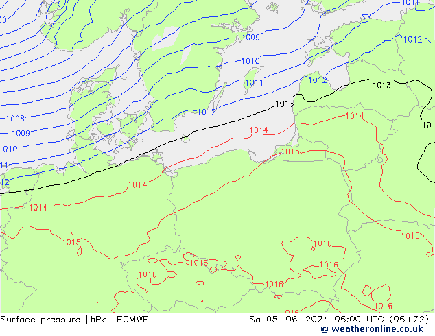 Yer basıncı ECMWF Cts 08.06.2024 06 UTC