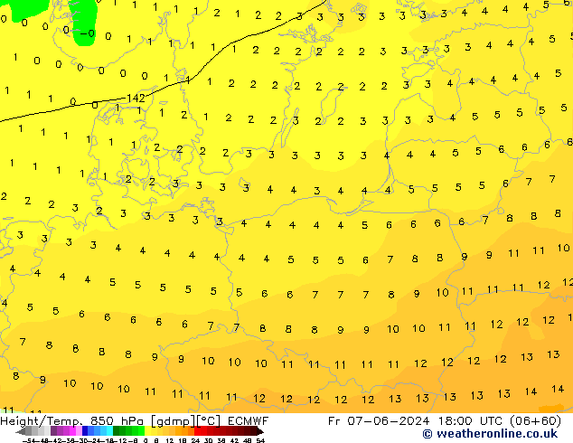 Z500/Rain (+SLP)/Z850 ECMWF Fr 07.06.2024 18 UTC