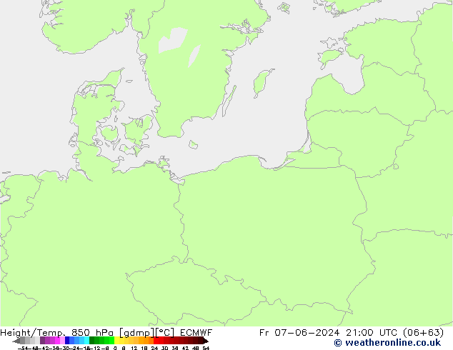 Height/Temp. 850 hPa ECMWF Fr 07.06.2024 21 UTC