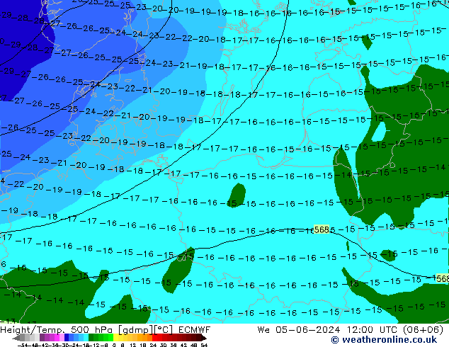 Z500/Rain (+SLP)/Z850 ECMWF  05.06.2024 12 UTC