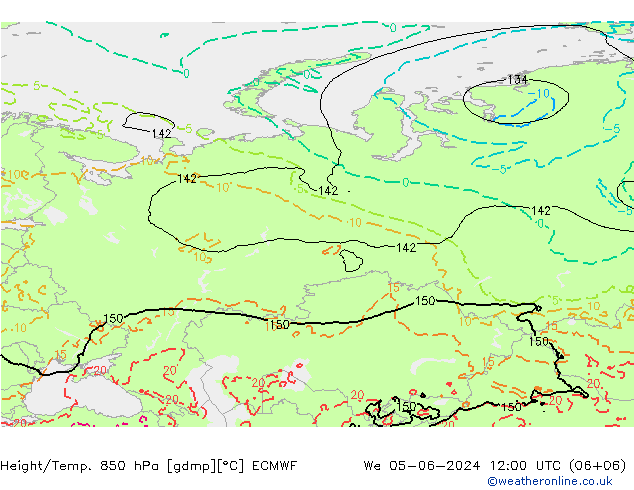 Z500/Rain (+SLP)/Z850 ECMWF  05.06.2024 12 UTC