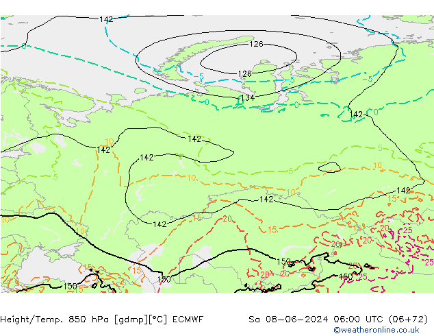 Z500/Rain (+SLP)/Z850 ECMWF so. 08.06.2024 06 UTC