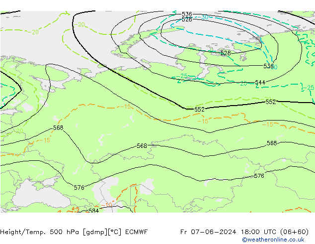 Z500/Yağmur (+YB)/Z850 ECMWF Cu 07.06.2024 18 UTC