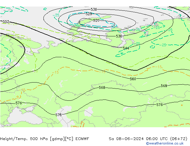 Z500/Rain (+SLP)/Z850 ECMWF so. 08.06.2024 06 UTC