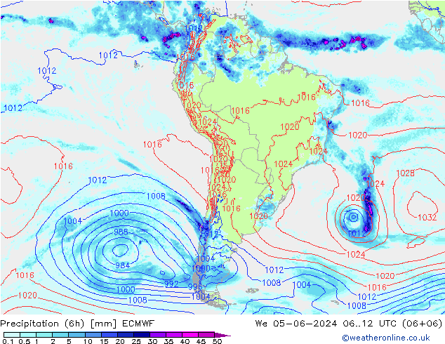 Z500/Rain (+SLP)/Z850 ECMWF ср 05.06.2024 12 UTC