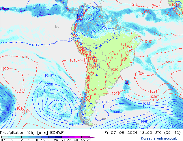 Z500/Regen(+SLP)/Z850 ECMWF vr 07.06.2024 00 UTC