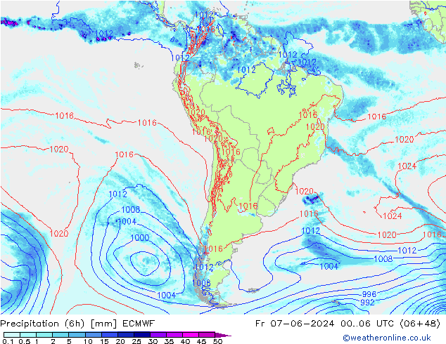 Z500/Rain (+SLP)/Z850 ECMWF Fr 07.06.2024 06 UTC