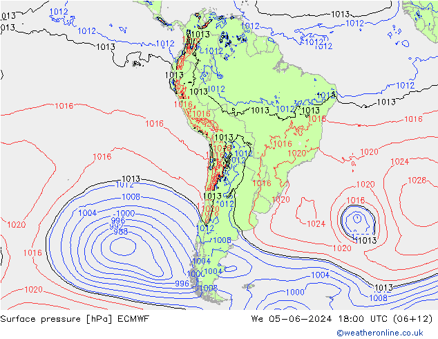 Bodendruck ECMWF Mi 05.06.2024 18 UTC