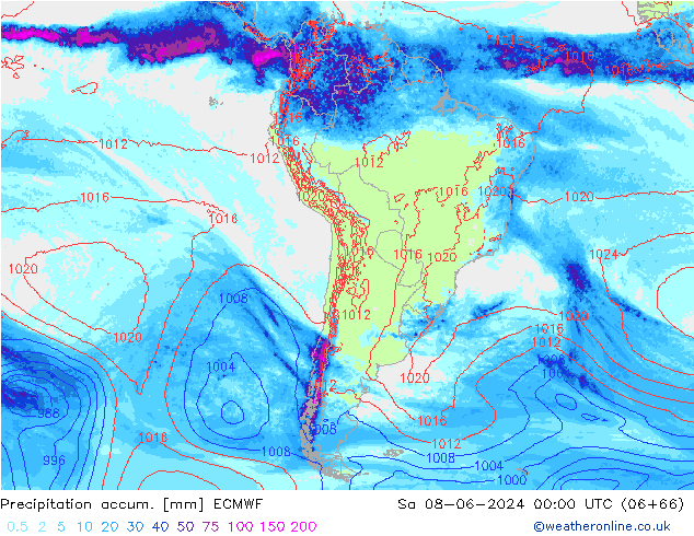 Précipitation accum. ECMWF sam 08.06.2024 00 UTC