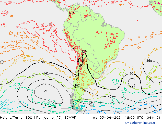 Z500/Rain (+SLP)/Z850 ECMWF St 05.06.2024 18 UTC