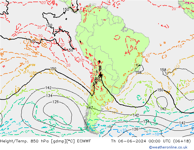 Z500/Rain (+SLP)/Z850 ECMWF Th 06.06.2024 00 UTC