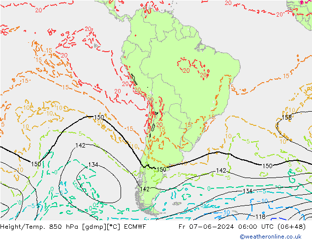 Z500/Rain (+SLP)/Z850 ECMWF Fr 07.06.2024 06 UTC