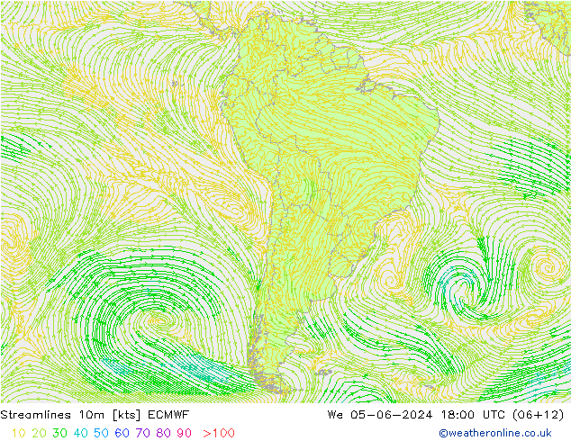 Stromlinien 10m ECMWF Mi 05.06.2024 18 UTC