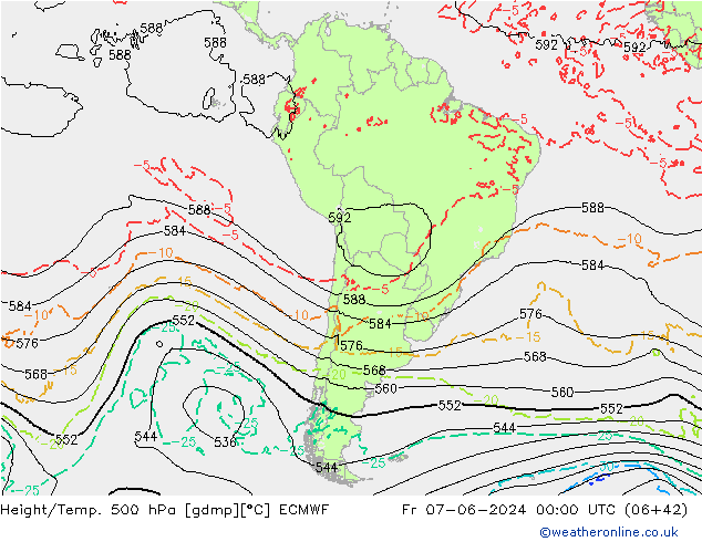 Z500/Regen(+SLP)/Z850 ECMWF vr 07.06.2024 00 UTC