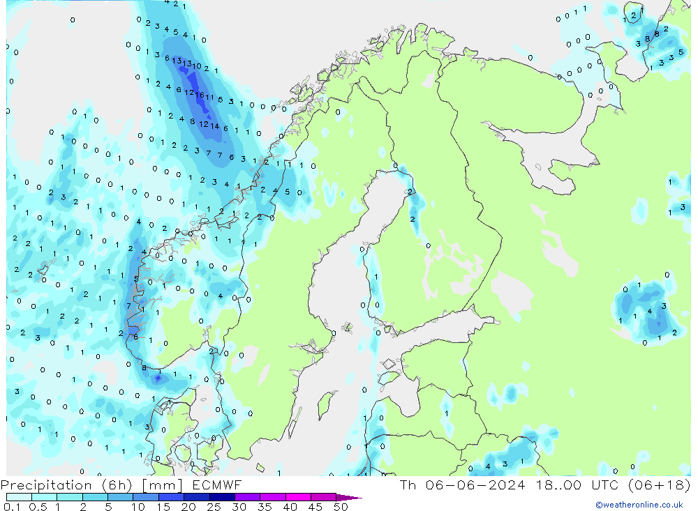 Z500/Rain (+SLP)/Z850 ECMWF чт 06.06.2024 00 UTC