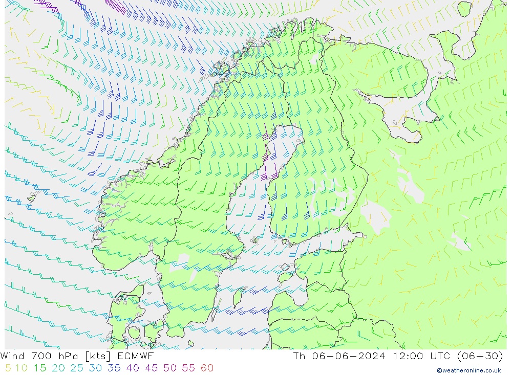 Vent 700 hPa ECMWF jeu 06.06.2024 12 UTC