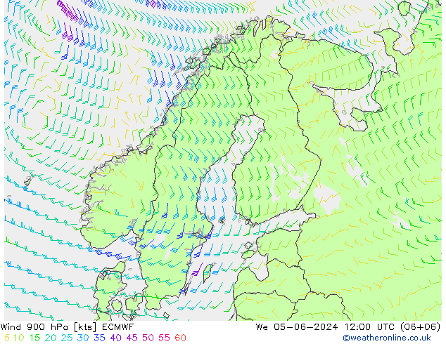 Wind 900 hPa ECMWF wo 05.06.2024 12 UTC