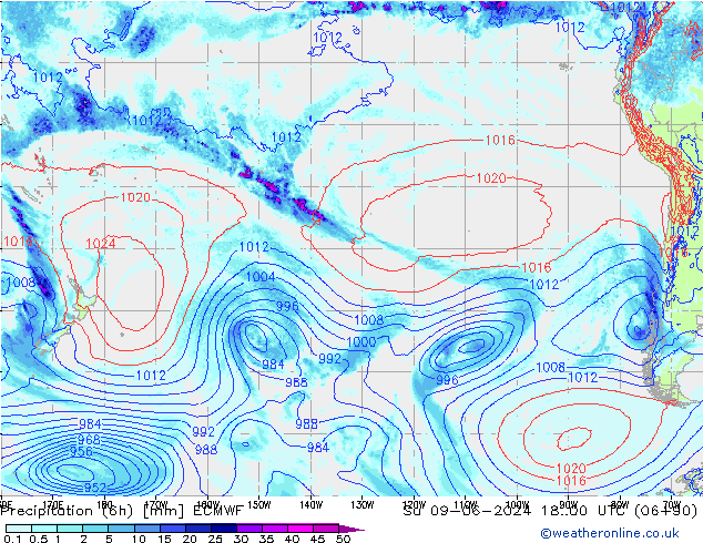 Z500/Rain (+SLP)/Z850 ECMWF  09.06.2024 00 UTC