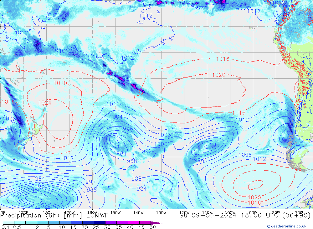 Z500/Rain (+SLP)/Z850 ECMWF Ne 09.06.2024 00 UTC