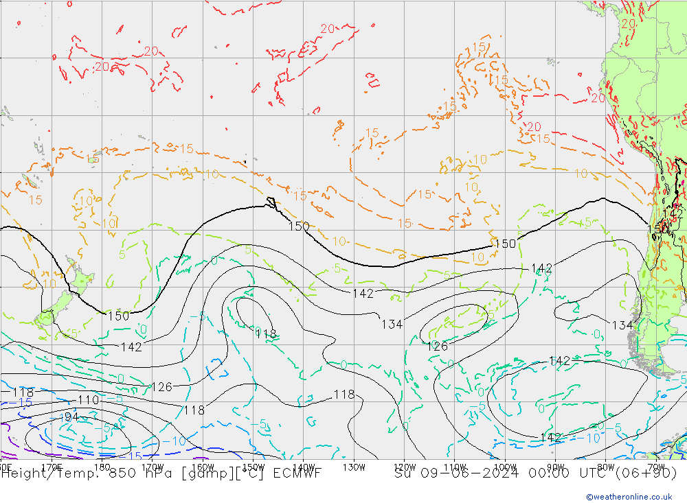 Z500/Rain (+SLP)/Z850 ECMWF Ne 09.06.2024 00 UTC