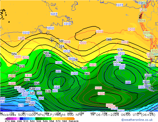 Thck 500-1000hPa ECMWF Th 06.06.2024 06 UTC