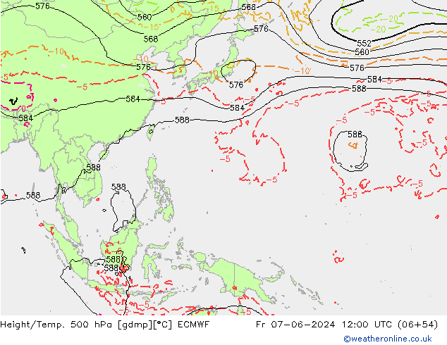 Z500/Rain (+SLP)/Z850 ECMWF ven 07.06.2024 12 UTC