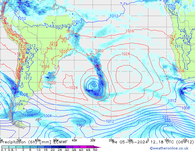 Z500/Regen(+SLP)/Z850 ECMWF wo 05.06.2024 18 UTC