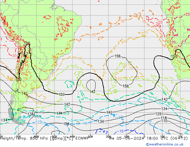 Z500/Regen(+SLP)/Z850 ECMWF wo 05.06.2024 18 UTC